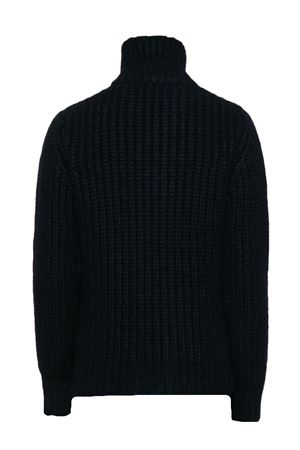 Cardigan chunky in misto lana merino blu navy ROBERTO COLLINA | RA48008NAVYVDE